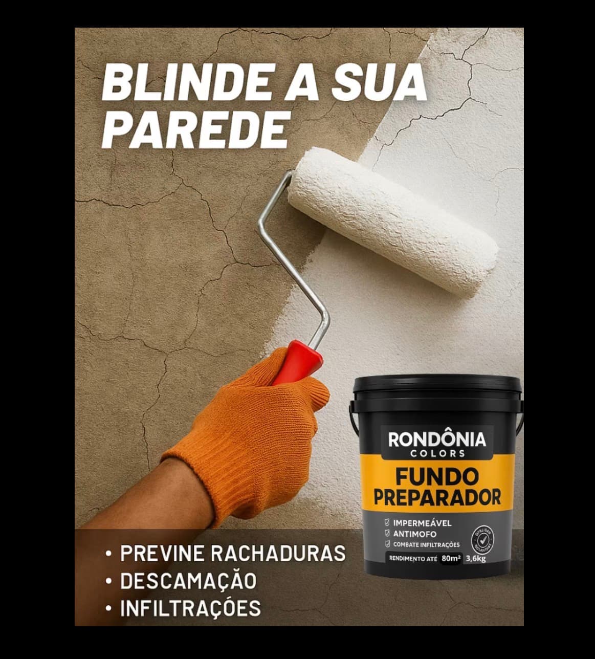 Fundo Preparador Parede Incolor 3,6L Antimofo Tinta Emborrachada Acrílica Alto Rendimento Descasca - 3