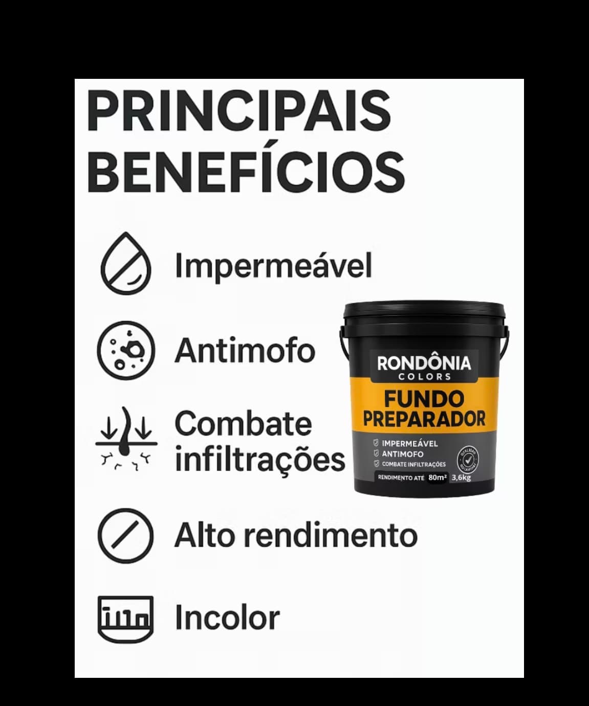 Fundo Preparador Parede Incolor 3,6L Antimofo Tinta Emborrachada Acrílica Alto Rendimento Descasca - 1