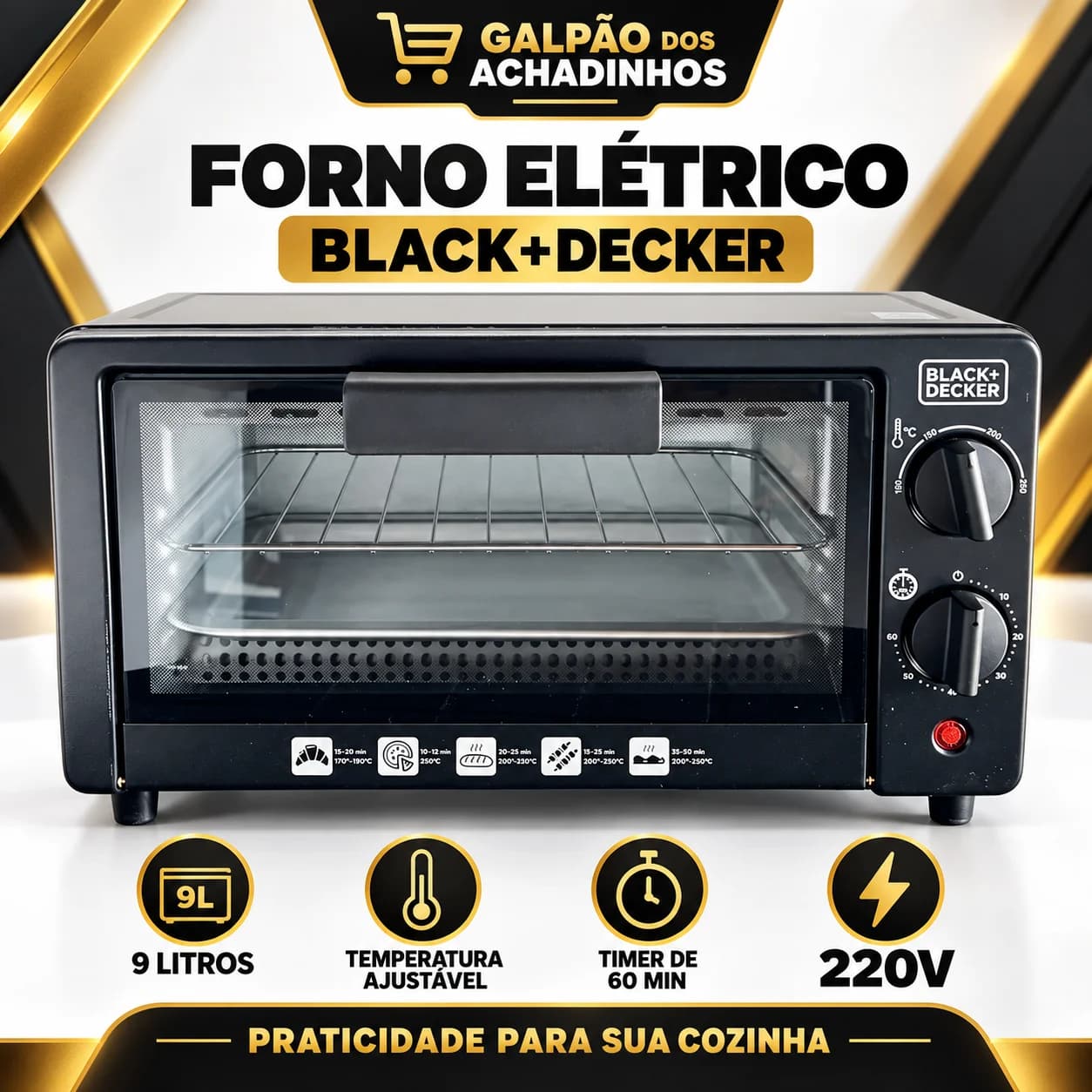 Forno eletrico Black + decker 9L-220V - 1
