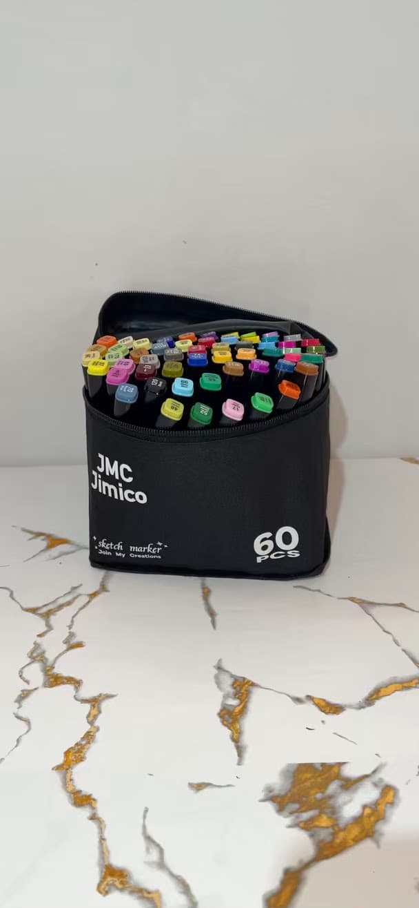 Kit de Marcadores de Ponta Dupla (60 Cores) - 1