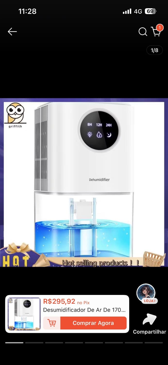 Desumidificador De Ar De 1700ML - 1