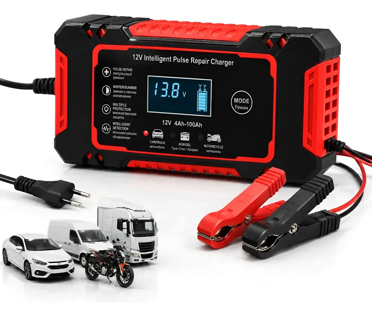 Carregador de bateria automotivo inteligente 12v pulse repair - 1