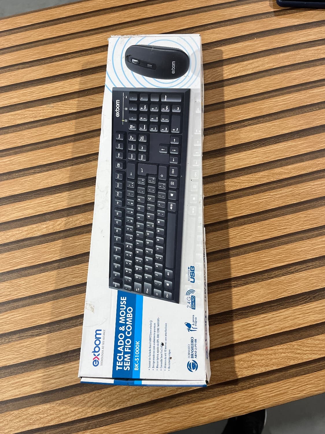 kit teclado e mouse sem fio combo Exbom BK-S1000K - 1