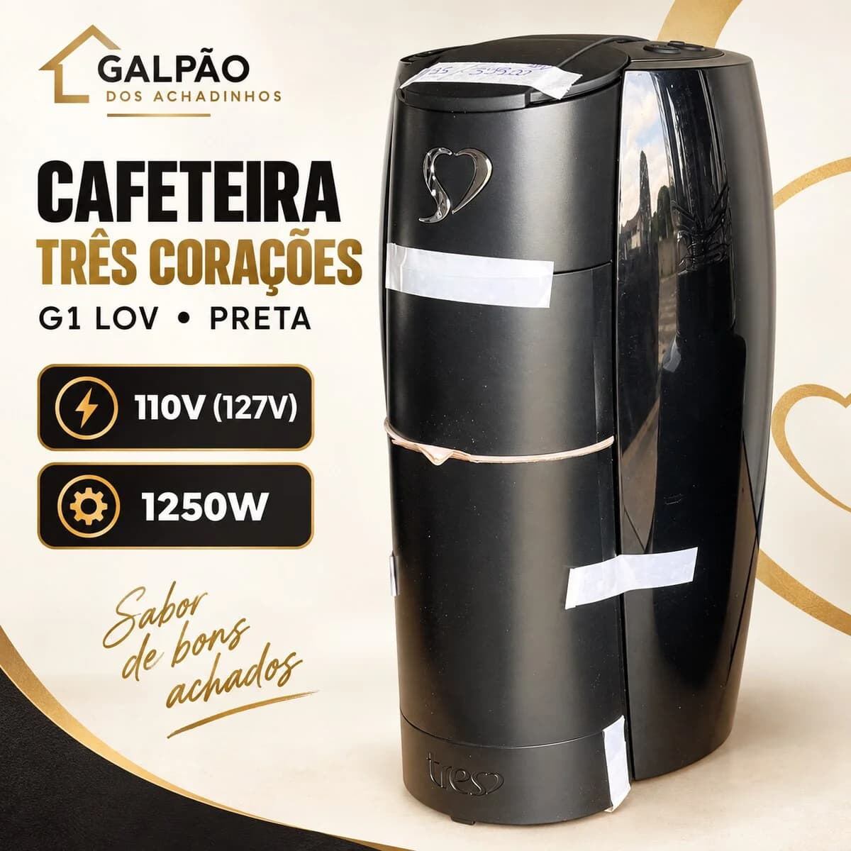 Maquina Café 3 Coracoes Preta - 1