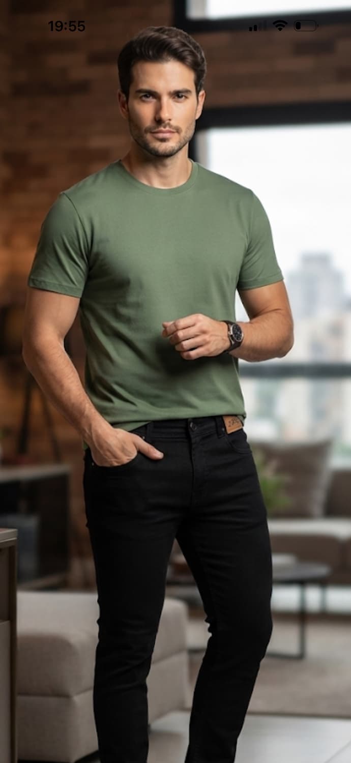 Camiseta masculina tamanho G algodão - 1