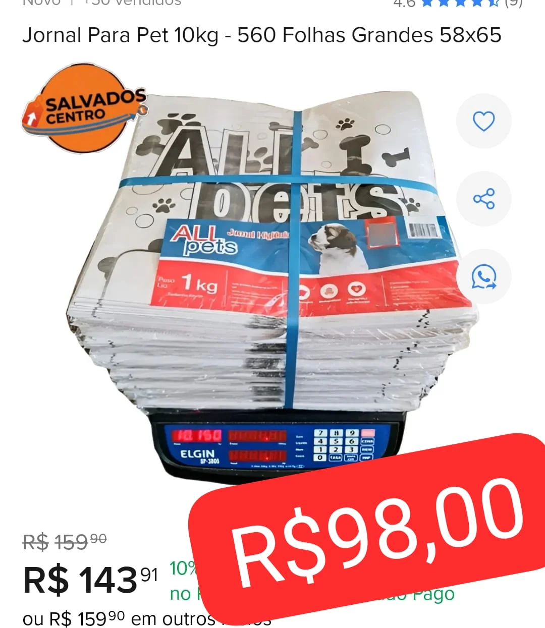 Jornal para pet 10 kg 560 folhas 58x65 - 1