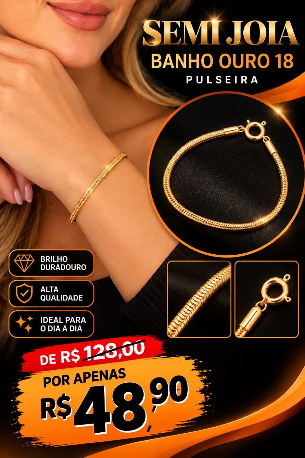 Pulseira semi joias - 1