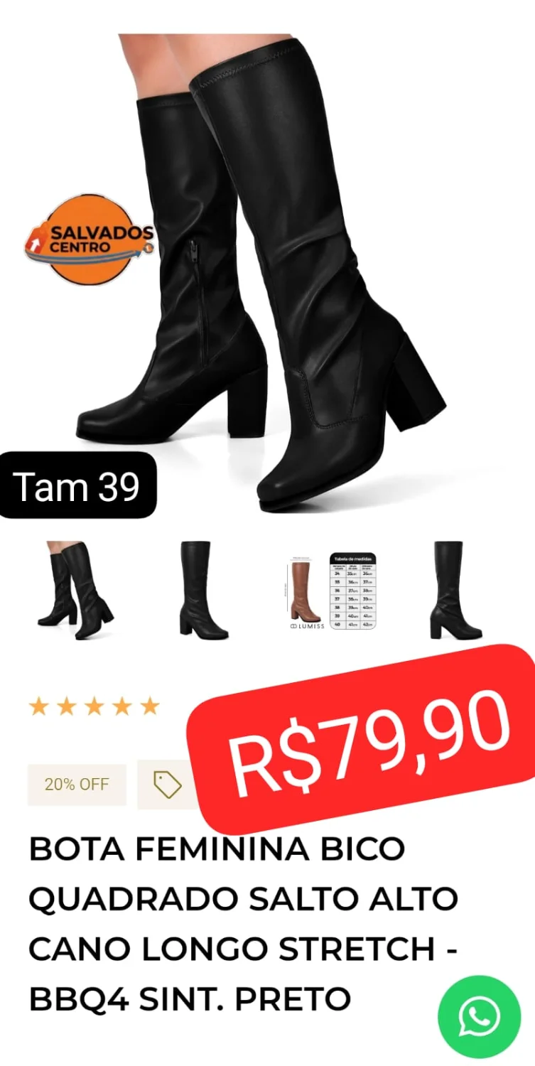 Bota Lumiss cano longo. Tam 39 - 1