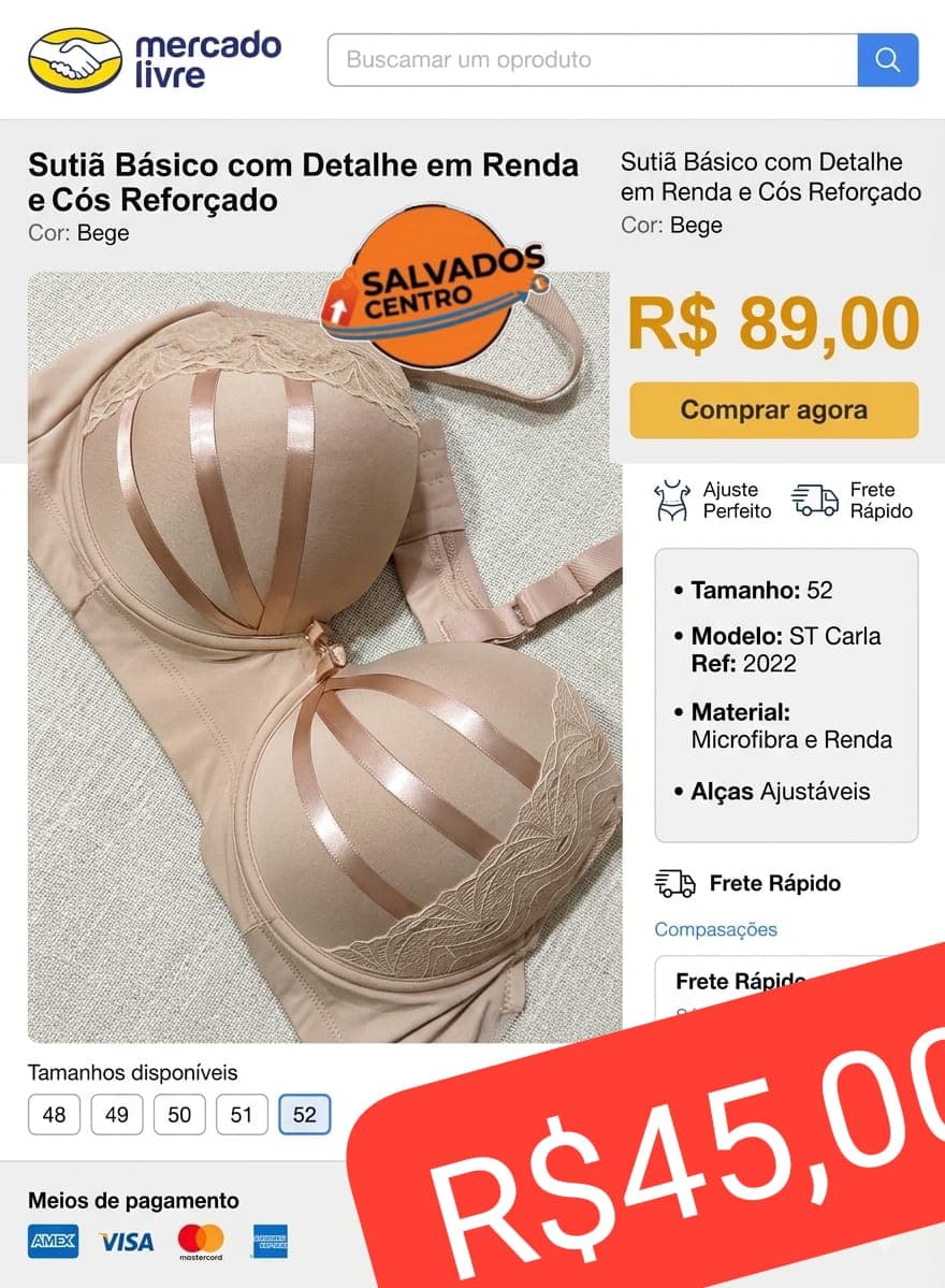 🔥 Sutiã Básico fita com detalhe em Renda e cós Reforçado.🔥 - 1