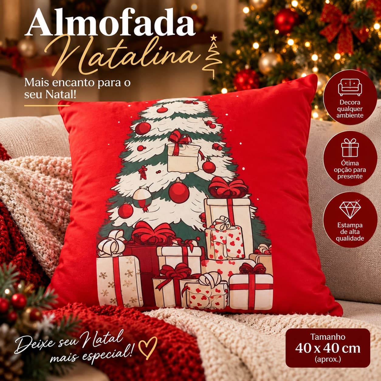 Almofada Natal 40x40 - 1