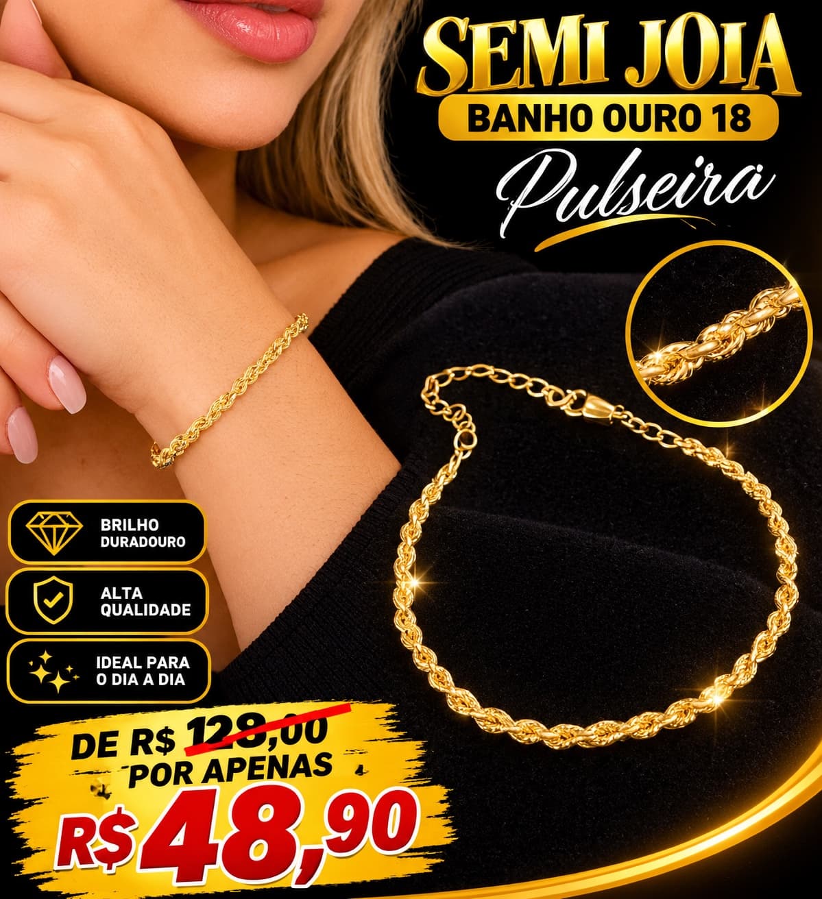 Pulseira semi joias - 1