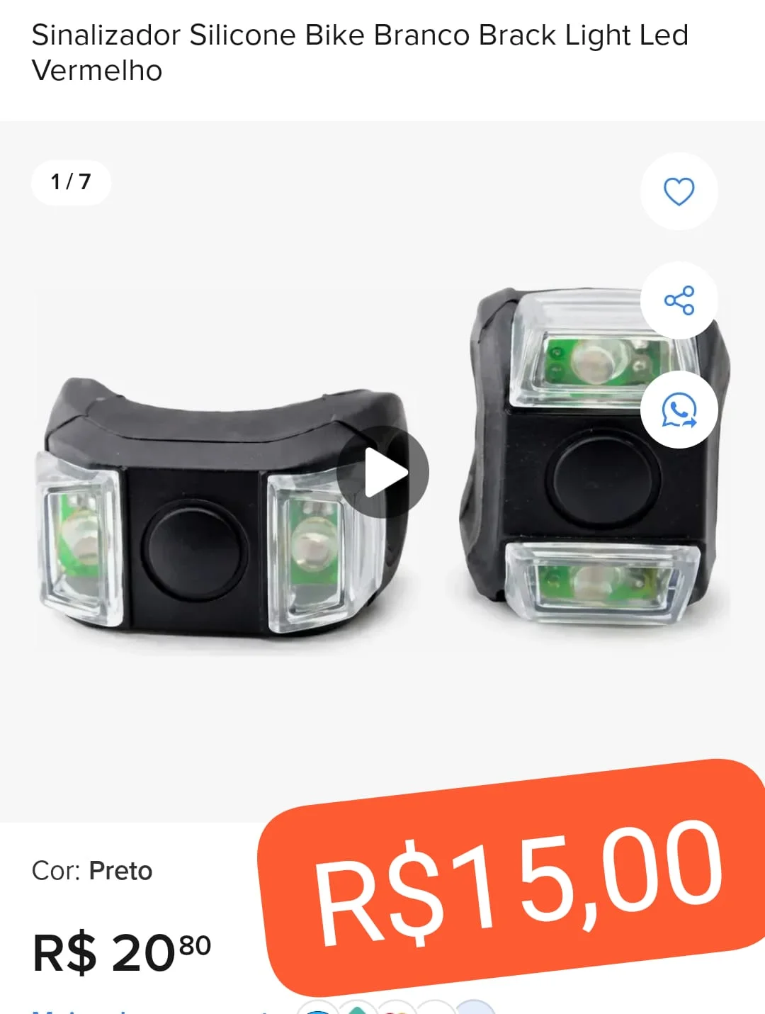 Par sinalizador silicone bike - 1
