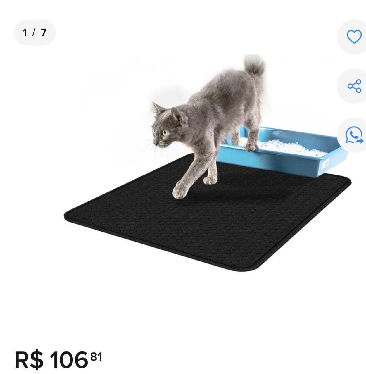 Tapete Higiênico coletor de areia para gato 100x68cm Exg - 1