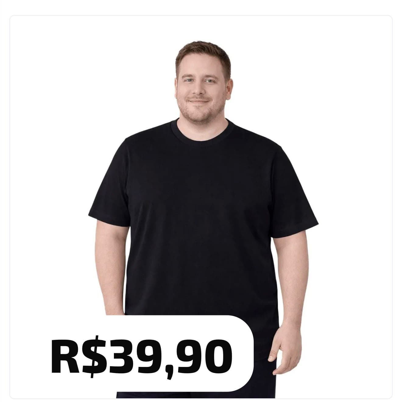 Camiseta preta tamanho G2 com elastano - 1