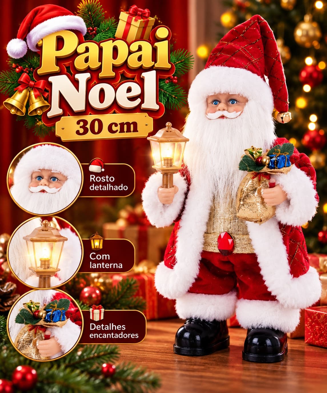 Papai Noel Elétrico De Brinquedo, Enfeite De Natal - 1