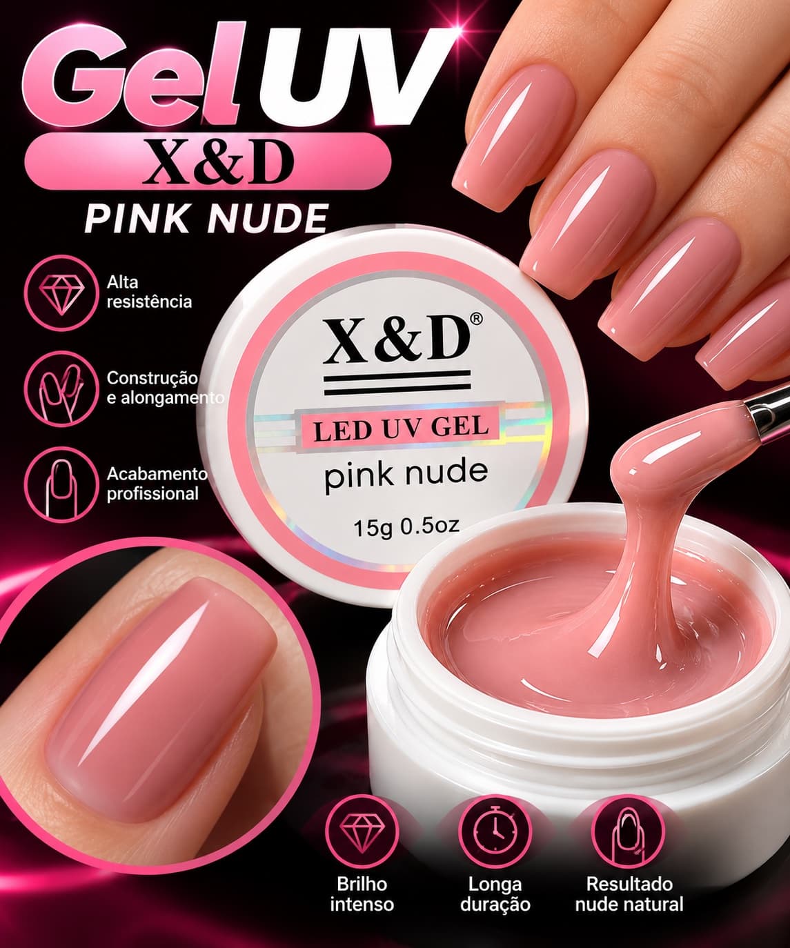 Gel Xed X&d Original 56g Para Alongamento De Unhas - 1
