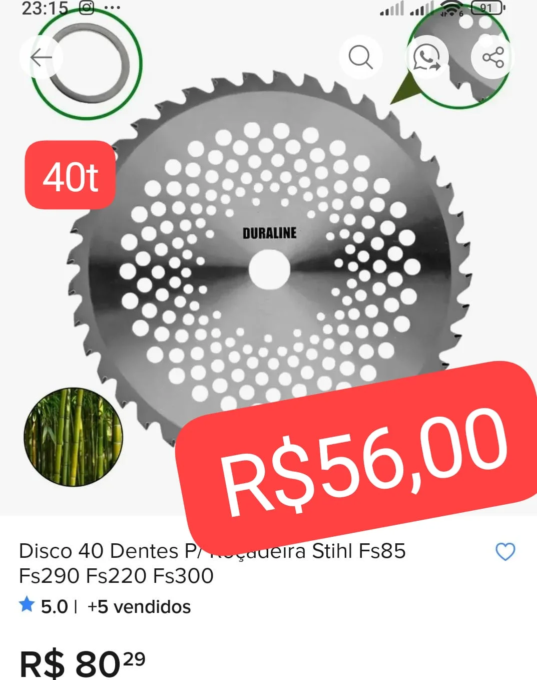 Disco roçadeira 40 dentes P/ roçadeira Stihl , husqvarn - 1