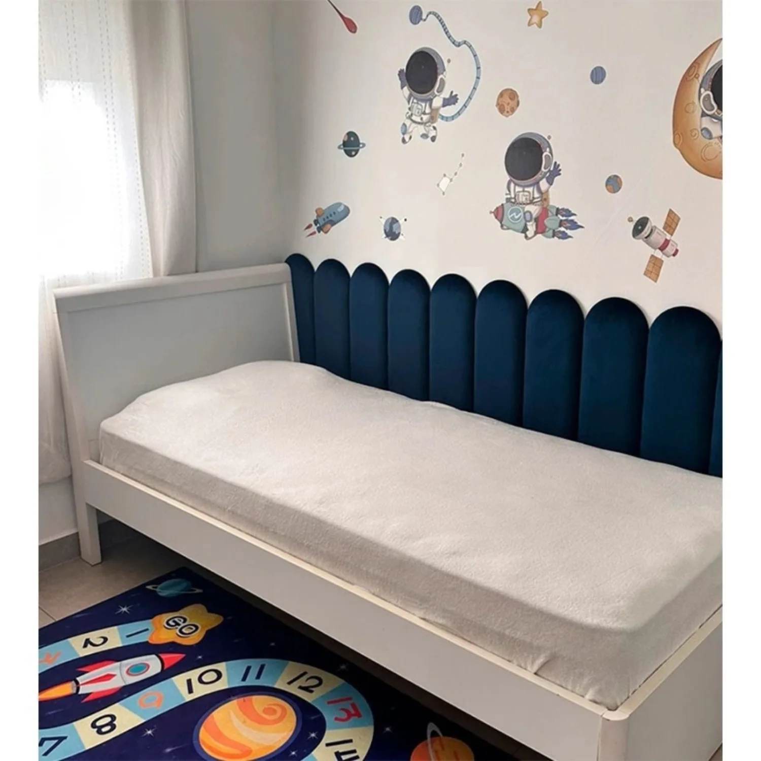 kit 15 Cabeceiras de cama box 40x20cm modular Nuvem Azul Marinho - 1