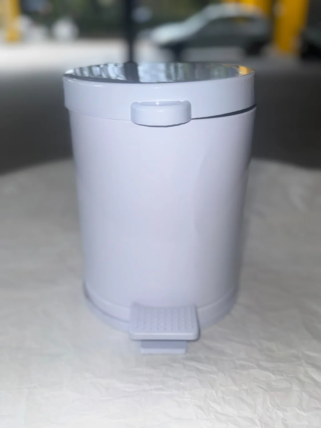 Lixeira branca metal, viel 7L - 1