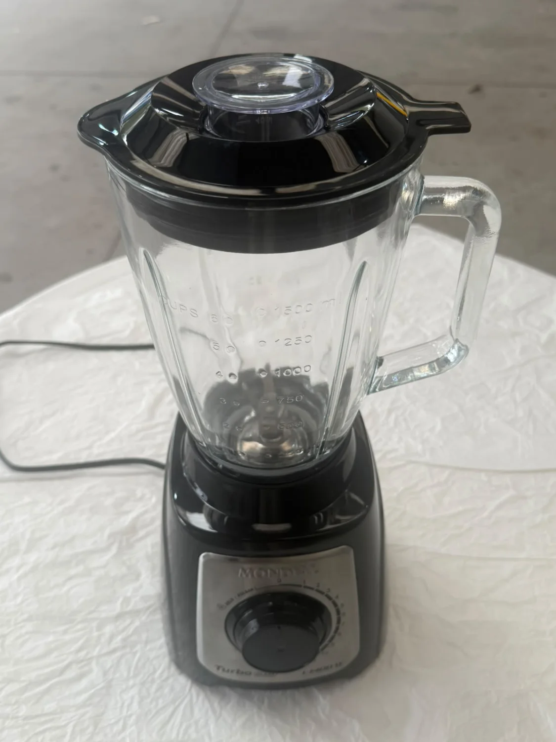 MONDIAL Liquidificador Turbo Glass Jarra de Vidro, Preto/Inox, 1400W, 110V - L-1400 GI - 4