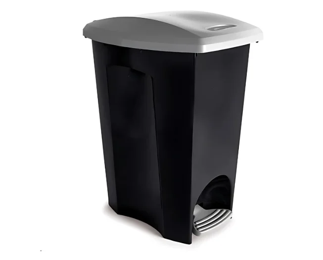 Plasútil Lixeira de Plástico Tampa de Abertura com Pedal 45 L - Polipropileno - 1