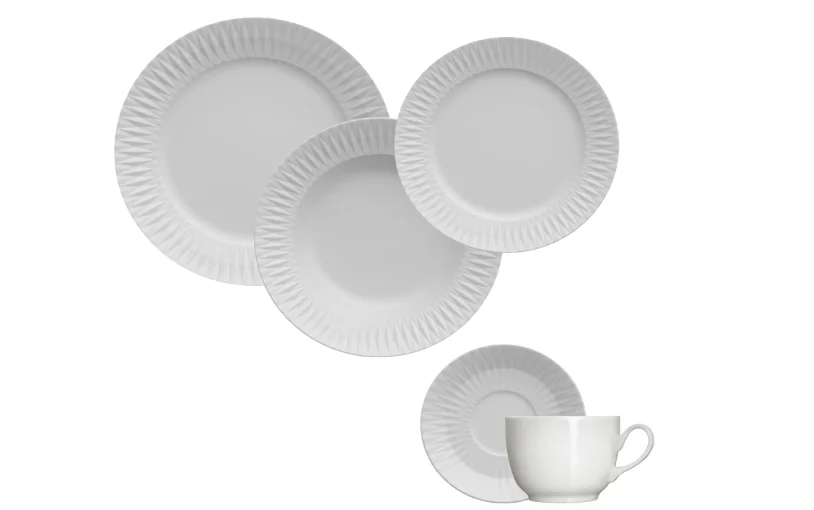 Jogo Jantar/Cha 20Pc – Diamante Germer Branca - 1