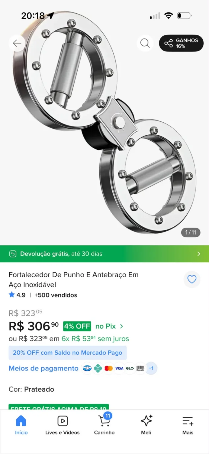 Fortalecedor de Punho e Antebraço com Resistência Ajustável - 2