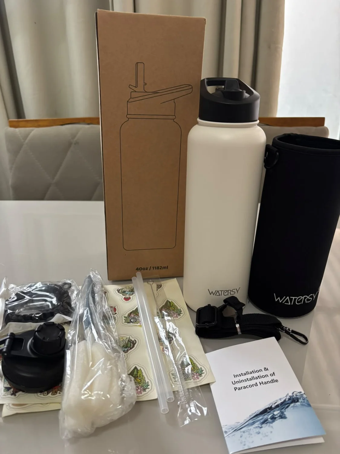 Garrafa Térmica Inox Watersy 1,182 L com Bolsa e Acessórios - 1
