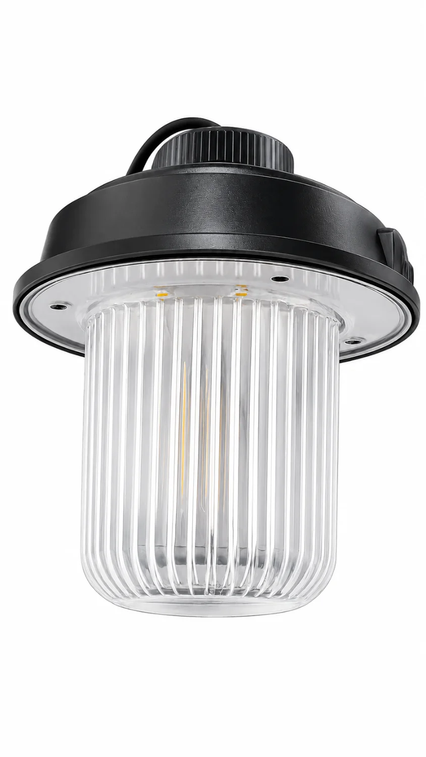 Lampião Led Portátil Para Jardim, Camping E Barraca Preto - 1