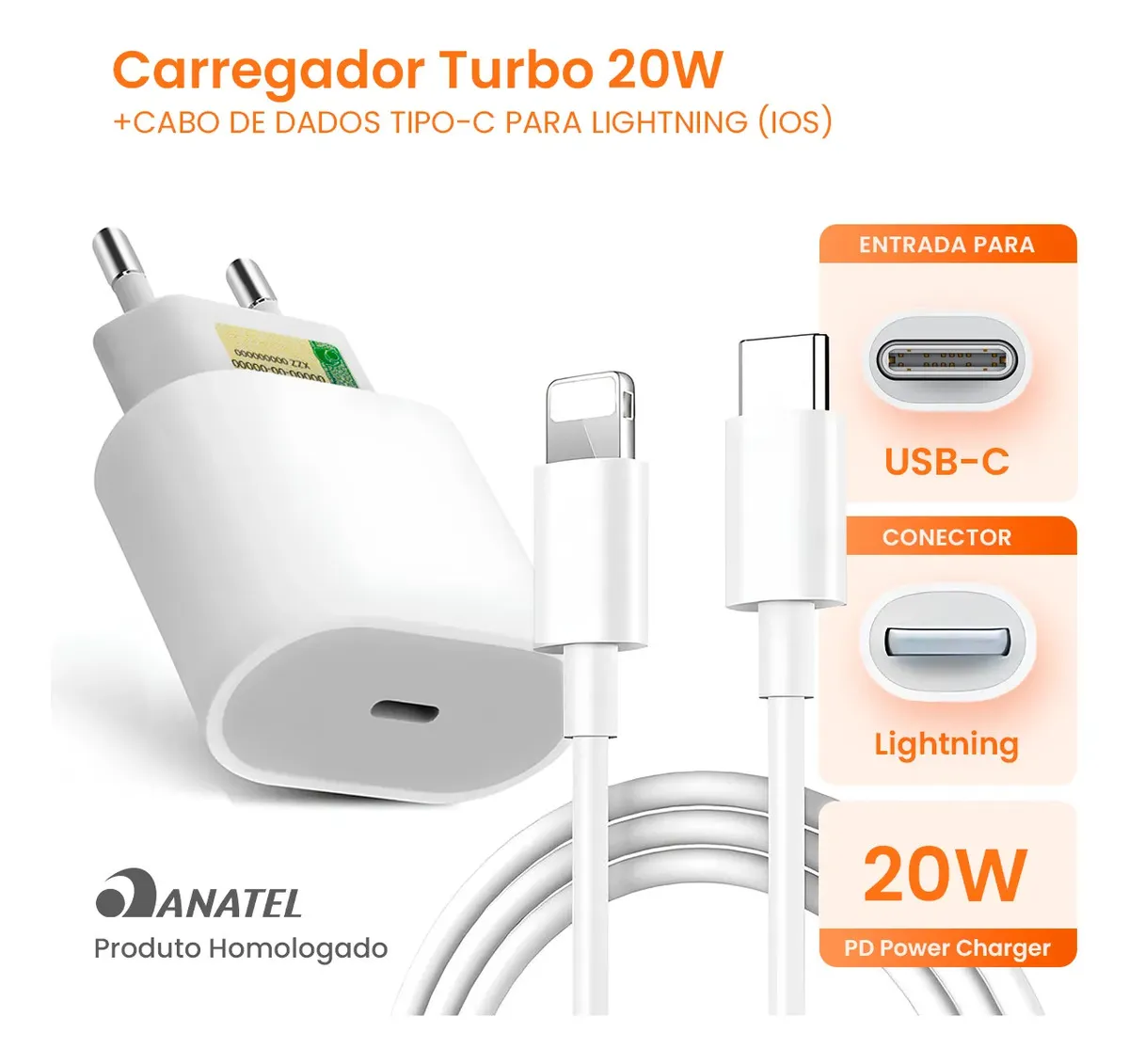 Fonte Carregador + Cabo Usb-c Para iPhone 11 12 13 14 25w B - 1