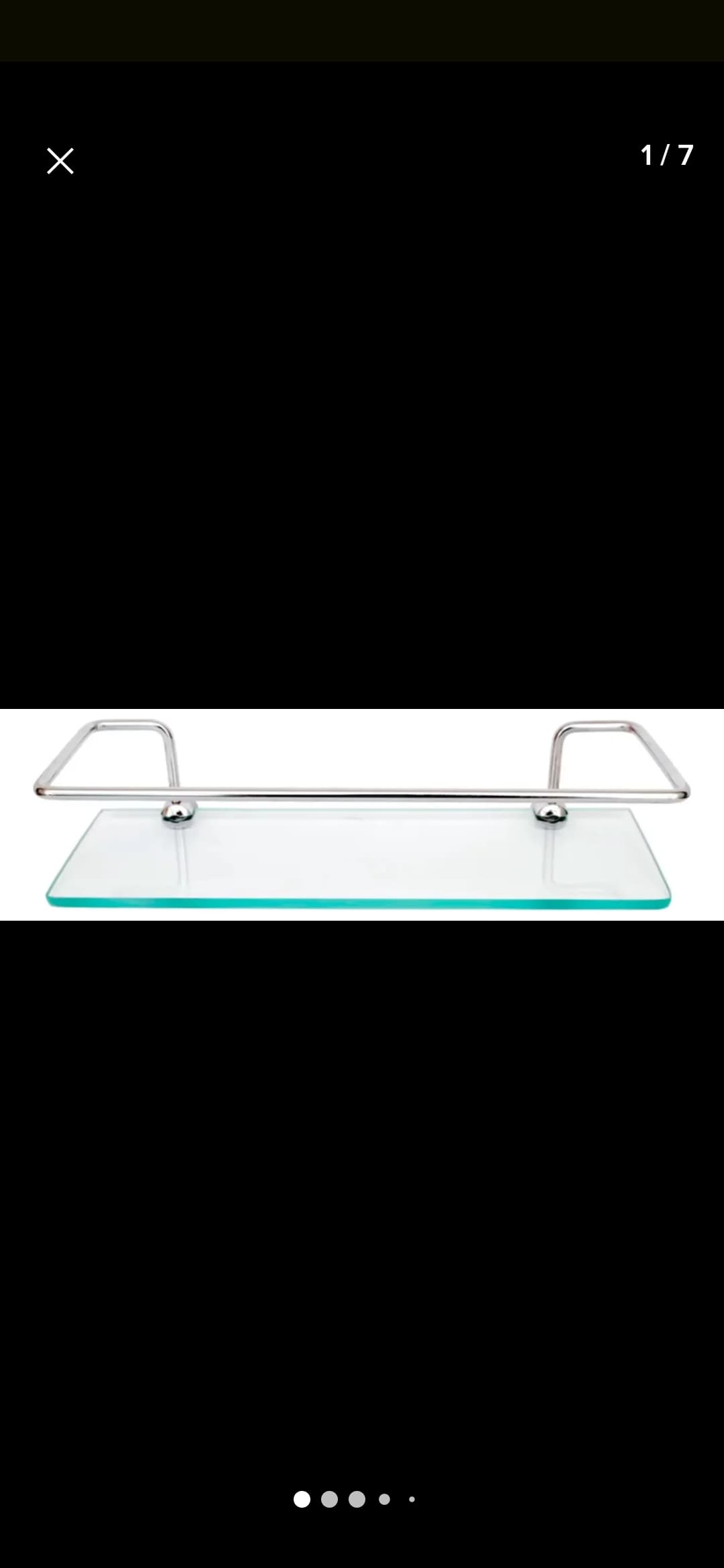 Porta Shampoo Reto Alumínio Com Vidro Incolor - 1