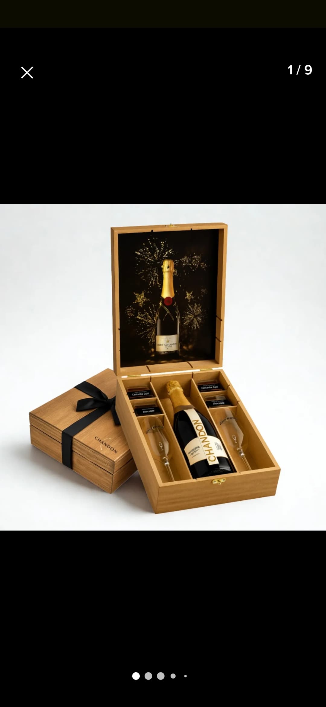 Kit Presente Chandon Brut 750ml Com Taças Chocolates Gourme - 2