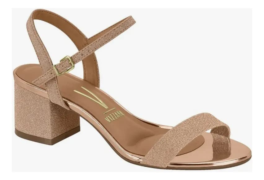 Sandália Feminina Vizzano Salto Grosso Médio Bloco Elegante Numero 38 - 1