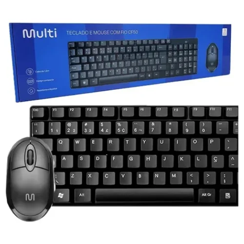 Combo Teclado e Mouse Sem Fio Multilaser CS400 USB 2.4GHz Preto para PC e Notebook - 3