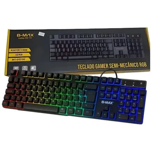 Teclado Gamer Bahrein Qwerty Português Brasil Cor Preto - 1