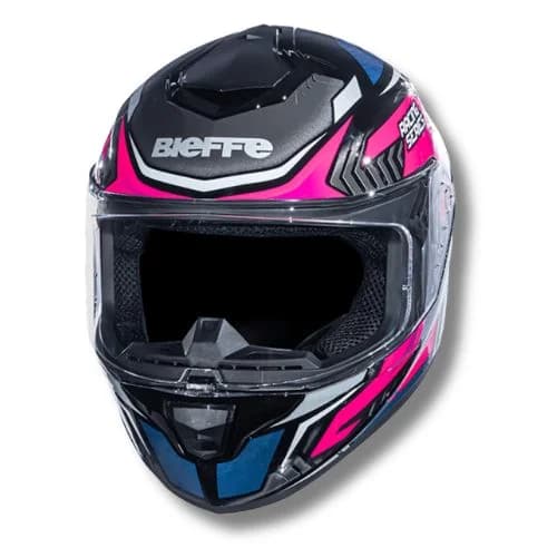 Capacete de moto bieffe b12 misano preto e rosa 58 - 2