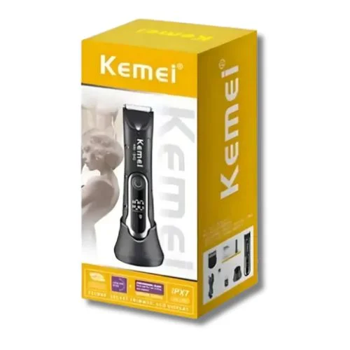 Máquina Kemei Km-1845 Cerâmica Sem Fio Recarregável Preto 127/220v - 2