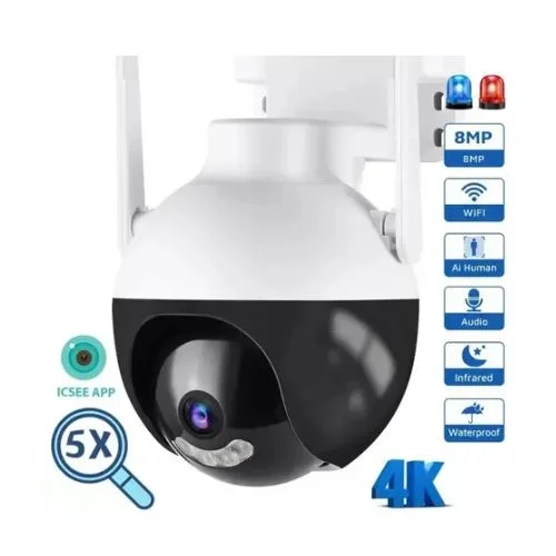 Camera ip wifi 8mp 4k uhd detecção humana visão noturna - 3