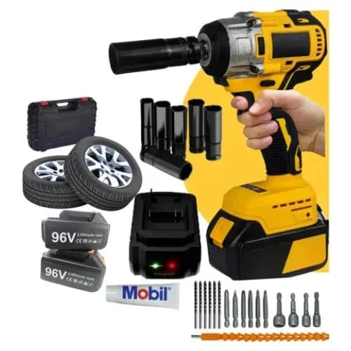Chave de impacto 96v ferramenta bateria litio parafusadeira shadowhawk - 2