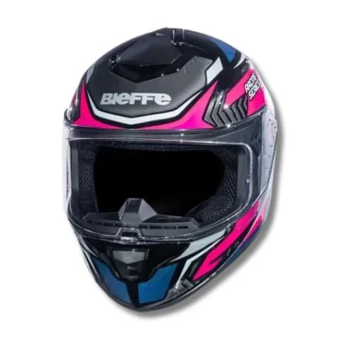 Capacete de moto bieffe b12 misano preto e rosa 58 - 4