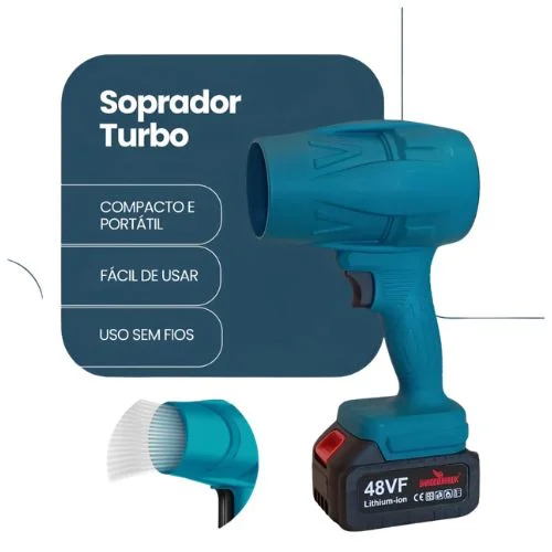 Soprador E Aspirador De Folhas Portátil 48v 2 Baterias - 4