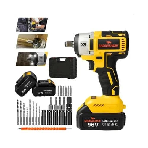 Chave de impacto 96v ferramenta bateria litio parafusadeira shadowhawk - 1