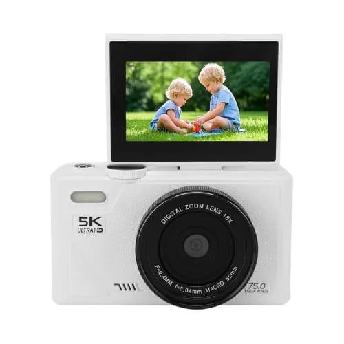 5k Câmera Digital Profissional 75mp Uhd Wd08 Com Cartão 64g Branco - 1