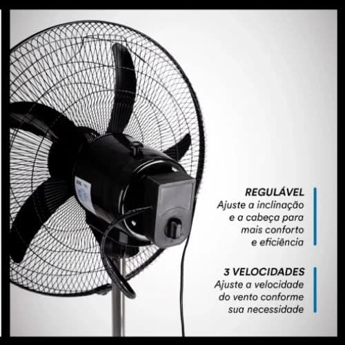 Ventilador De Coluna Eos Turbo Com 5 Pás 200w Evc50 Preto 127/220v Plástico 3 - 4