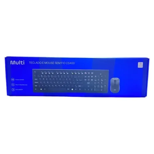 Combo Teclado e Mouse Sem Fio Multilaser CS400 USB 2.4GHz Preto para PC e Notebook - 2