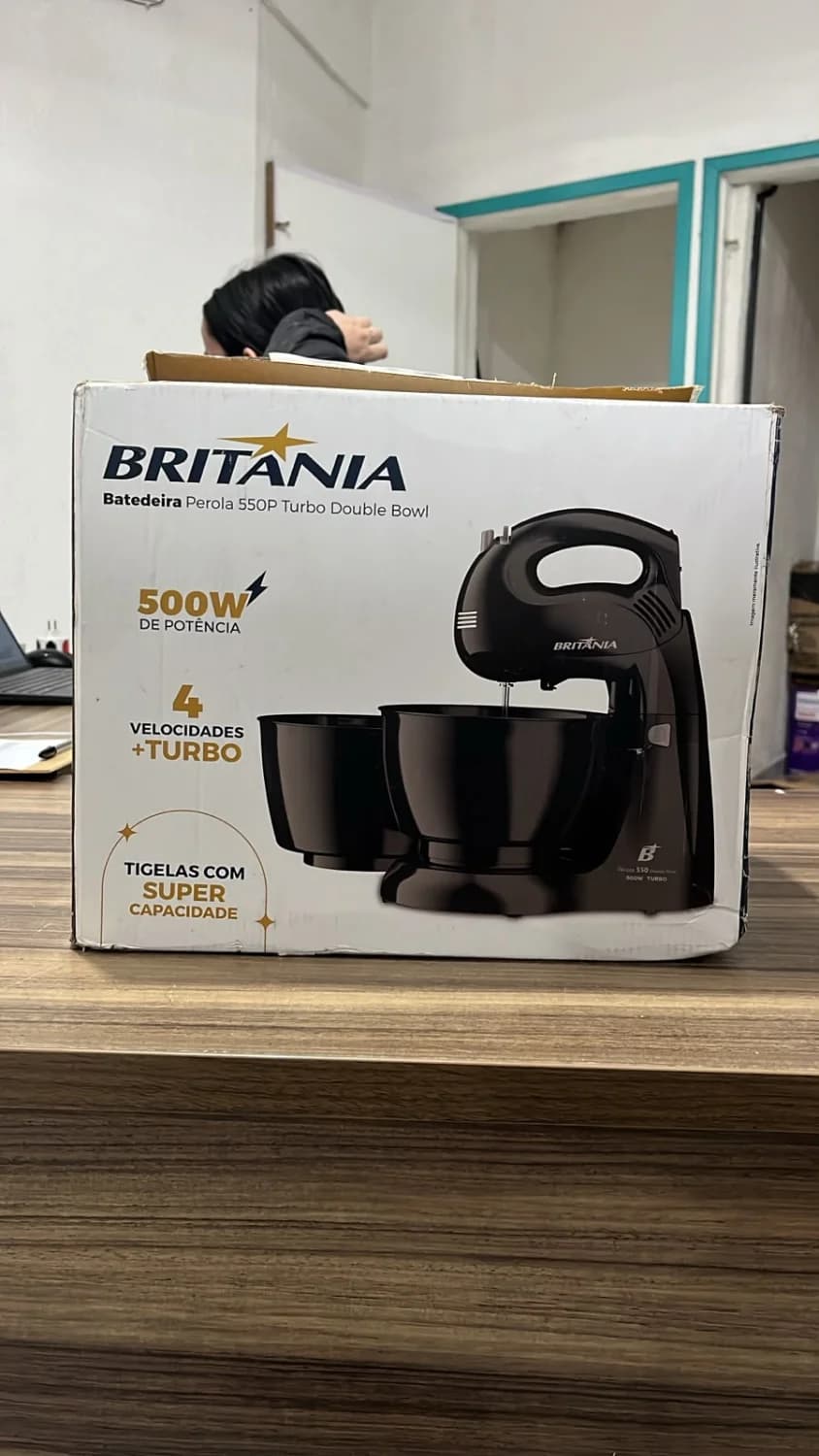 Batedeira Britânia Pérola 550P Double Bowl 500W 127V 2 Tigelas Preta - 3