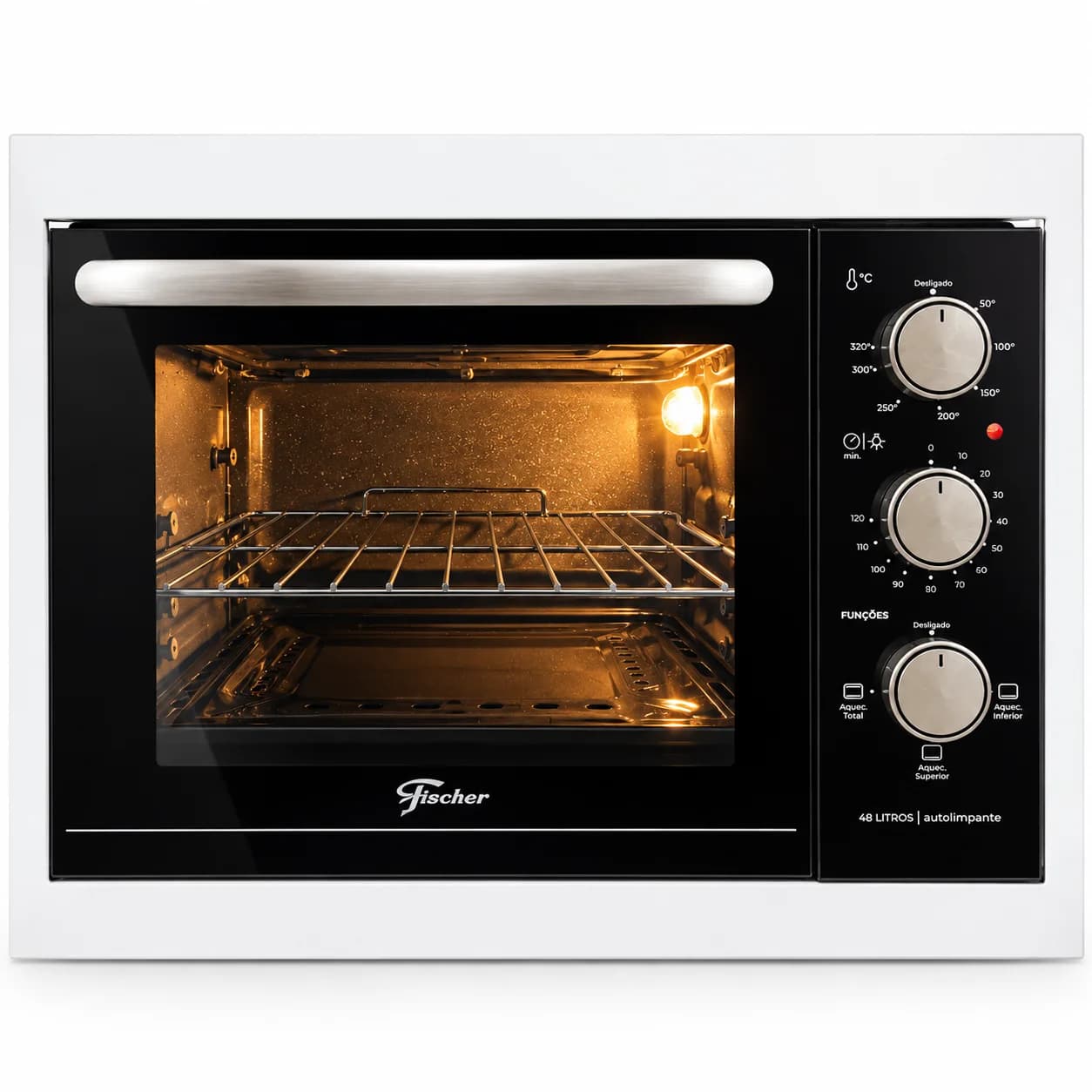 Forno Elétrico de Embutir Fischer Fit Line 48L 1775W 220V Branco Autolimpante - 2