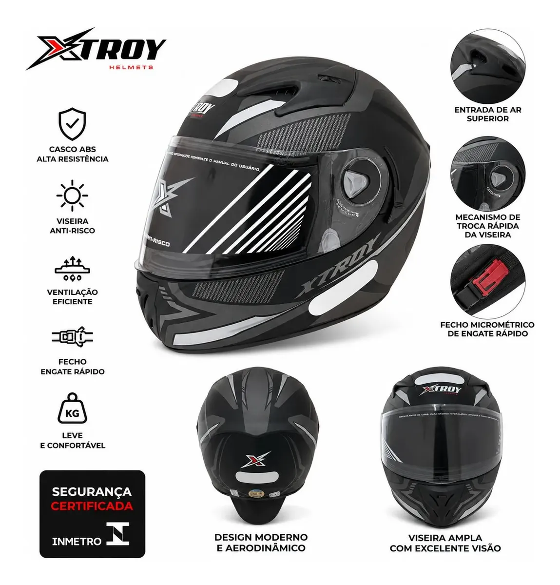 🏍️ Kit Casal: 2 Capacetes X-Troy + 2 Intercomunicadores Bluetooth - 9
