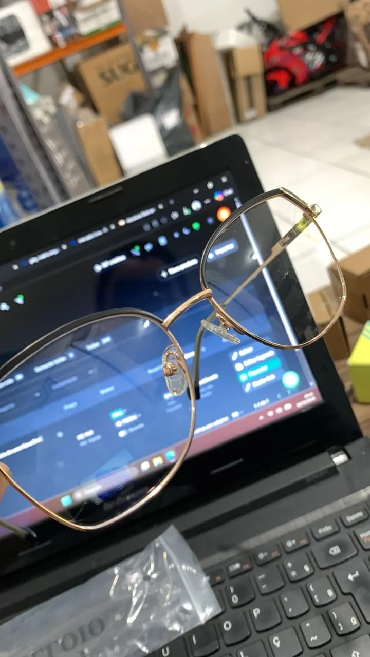 Óculos Feminino Dourado HJ CILOLO com Lentes Sem Grau + Estojo e Acessórios - 8
