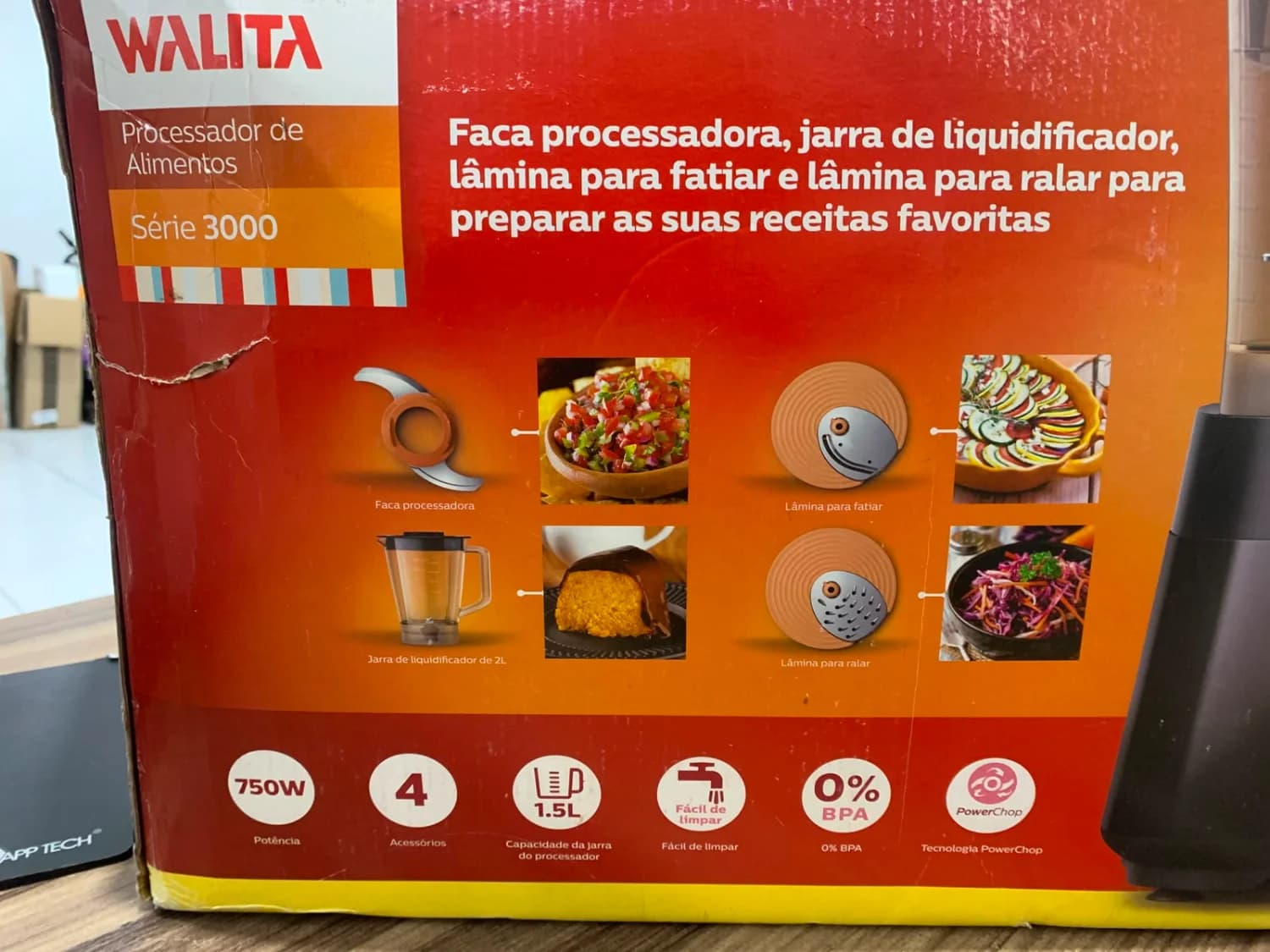 Processador Philips Walita PowerChop RI7301 750W 1,5L 4 Acessórios 220V - 5